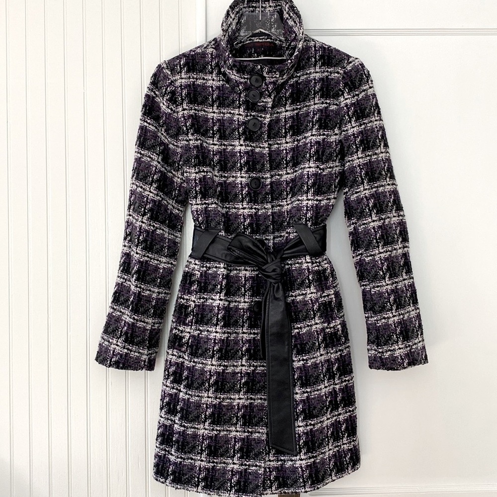 VIA SPIGA Wool Blend Trench Style Coat